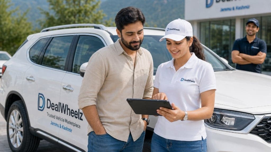 DealWheelz advisor showing vehicle details to a buyer